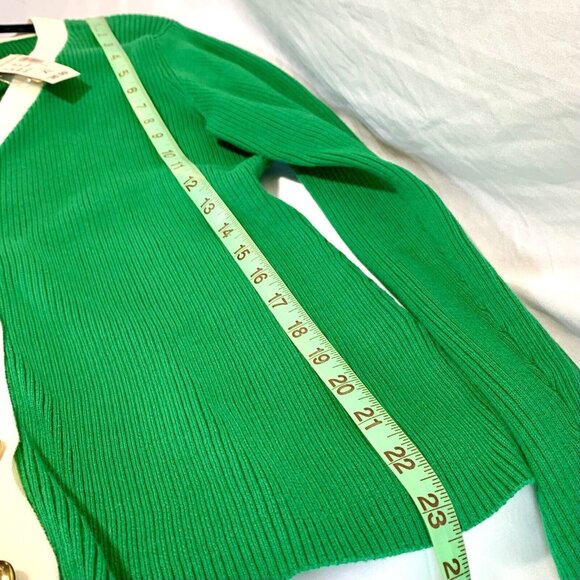 VTG Y2K Dress Barn Womens Long Sleeve Button Up Cardigan Sweater Green Sz M NWT - Picture 10 of 11